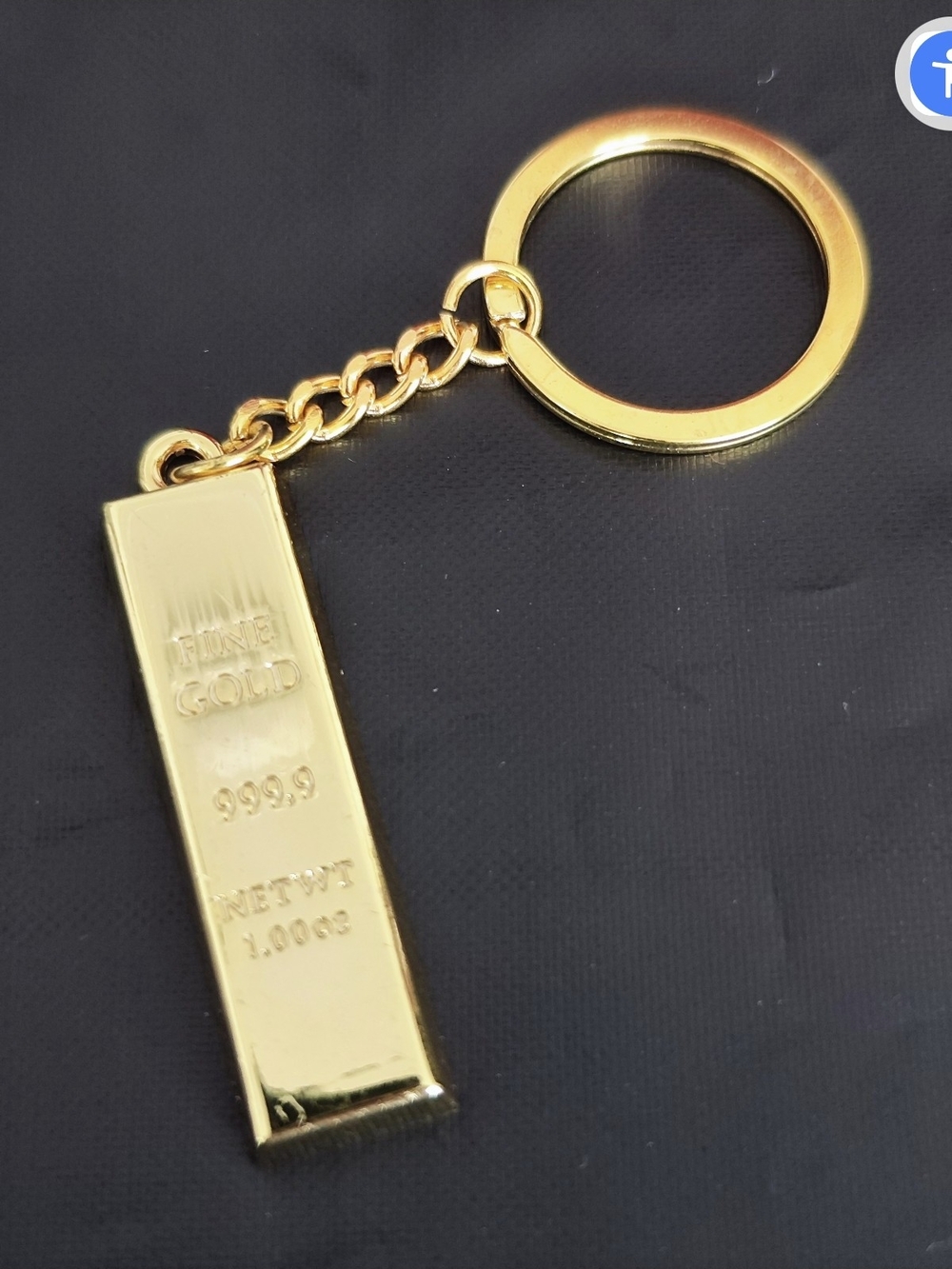 Polished Gold Bar Keychain - Men's Key & Card Holder Accessory
